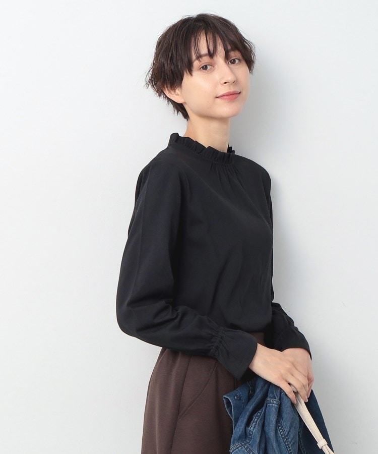 デッサン(レディース)(Dessin(Ladies))の【洗える】ネックフリルロングスリーブTシャツ（XS～L）5