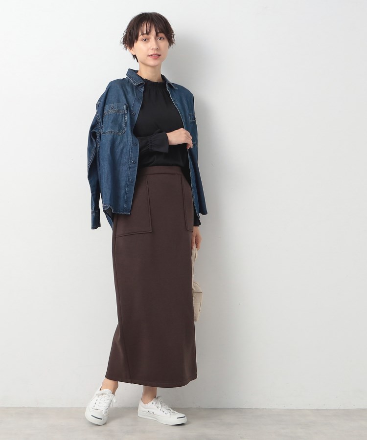 デッサン(レディース)(Dessin(Ladies))の【洗える】ネックフリルロングスリーブTシャツ（XS～L）7