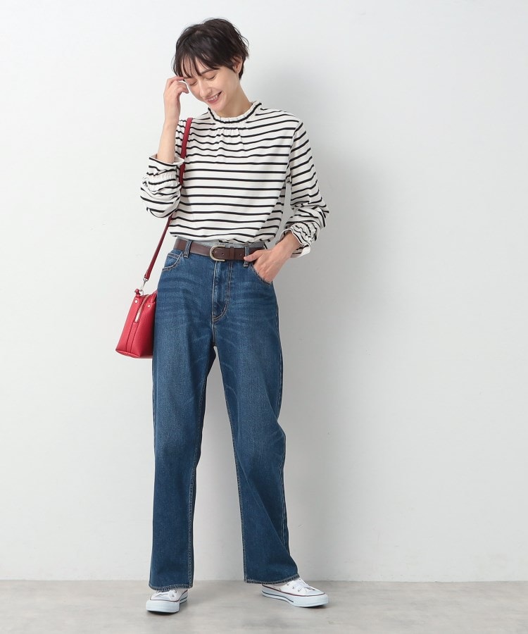 デッサン(レディース)(Dessin(Ladies))の【洗える】ネックフリルロングスリーブTシャツ（XS～L）10