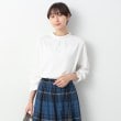 デッサン(レディース)(Dessin(Ladies))の【洗える】ネックフリルロングスリーブTシャツ（XS～L） ホワイト(002)