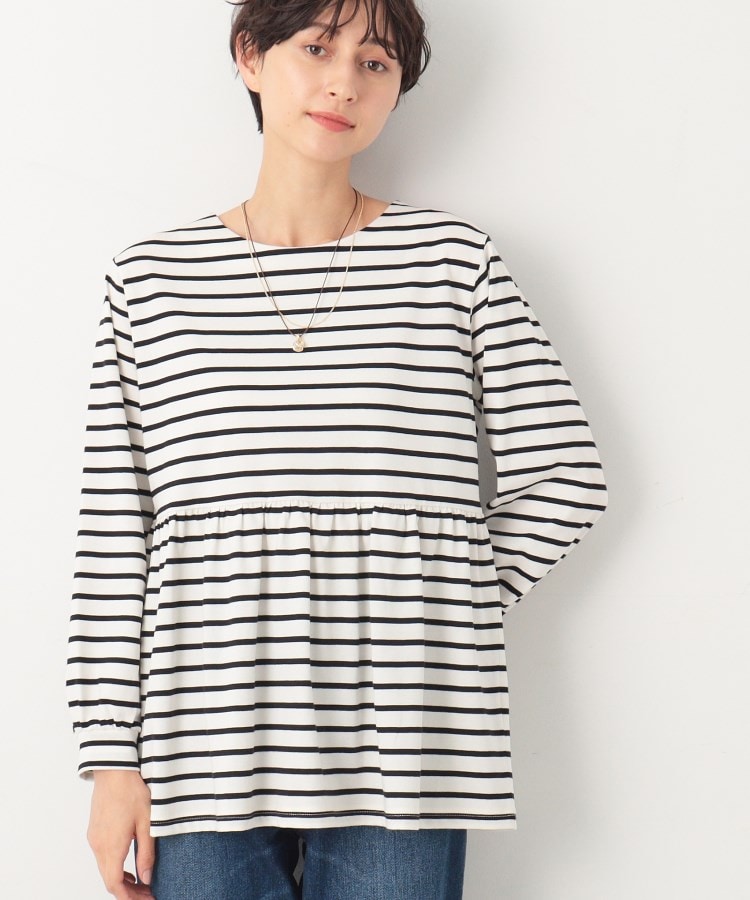 デッサン(レディース)(Dessin(Ladies))の【洗える】ペプラム切替カットソー ブラック(319)