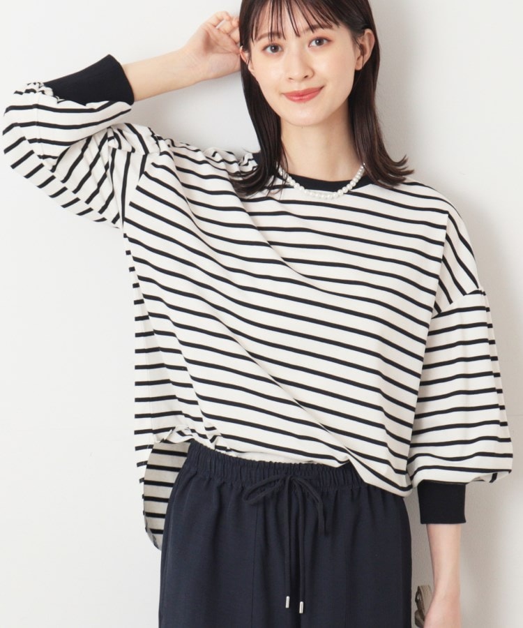 デッサン(レディース)(Dessin(Ladies))の【洗える】ギャザースリーブカットソー ブラック(319)