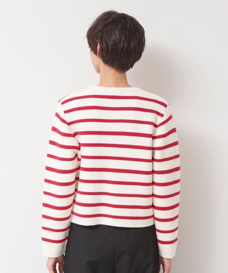デッサン(レディース)(Dessin(Ladies))の【洗える】ゴールドボタン付きボーダーカーディガン15