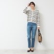 デッサン(レディース)(Dessin(Ladies))の【洗える】ゴールドボタン付きボーダーカーディガン3