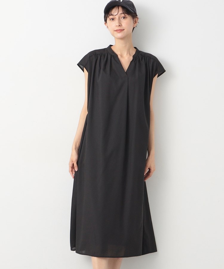 デッサン(レディース)(Dessin(Ladies))の【洗える】フレンチスリーブワンピース ブラック(019)