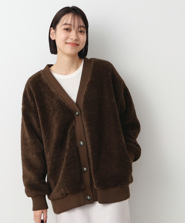 デッサン(レディース)(Dessin(Ladies))の【WEB限定】ボアカーディジャケット ブラウン(044)