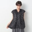 デッサン(レディース)(Dessin(Ladies))の【洗える】箔プリントフリルネックブラウス ブラック(119)