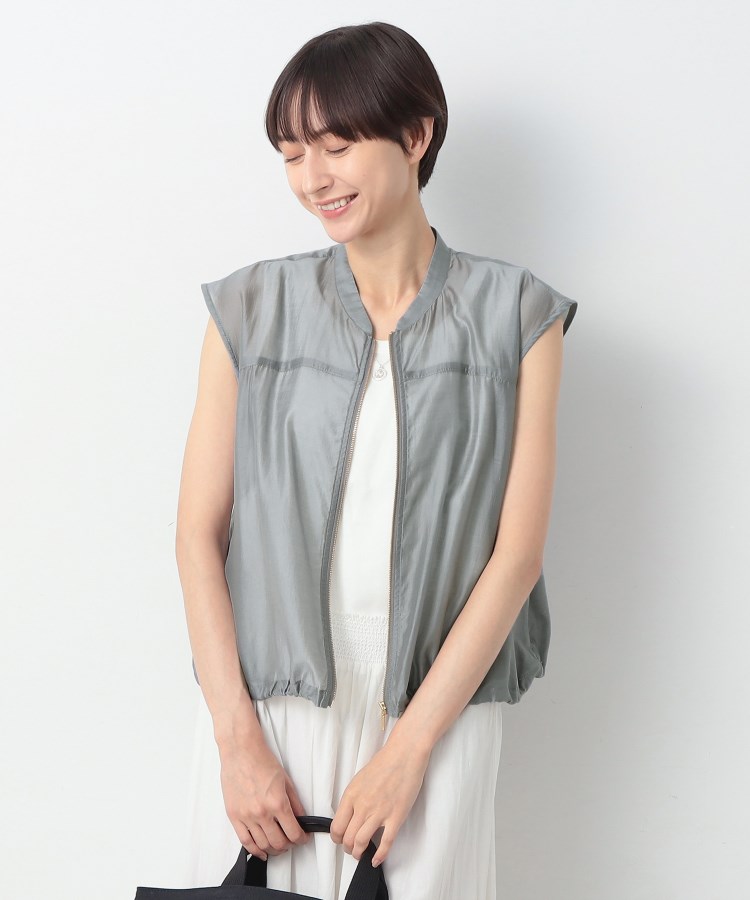 デッサン(レディース)(Dessin(Ladies))の【洗える】ドローコード付きシアーブラウス1
