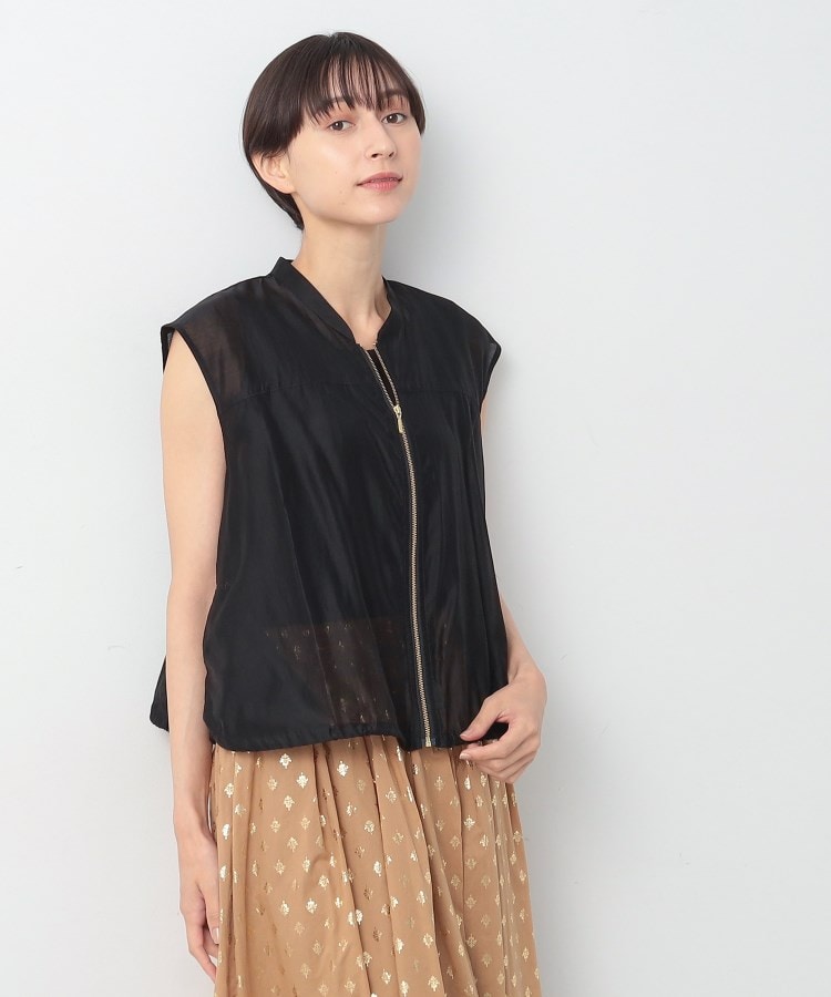 デッサン(レディース)(Dessin(Ladies))の【洗える】ドローコード付きシアーブラウス ブラック(019)