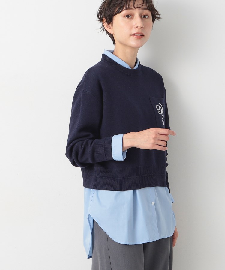 デッサン(レディース)(Dessin(Ladies))の【洗える】ロゴジャカードショート丈ニット（XS～L）10