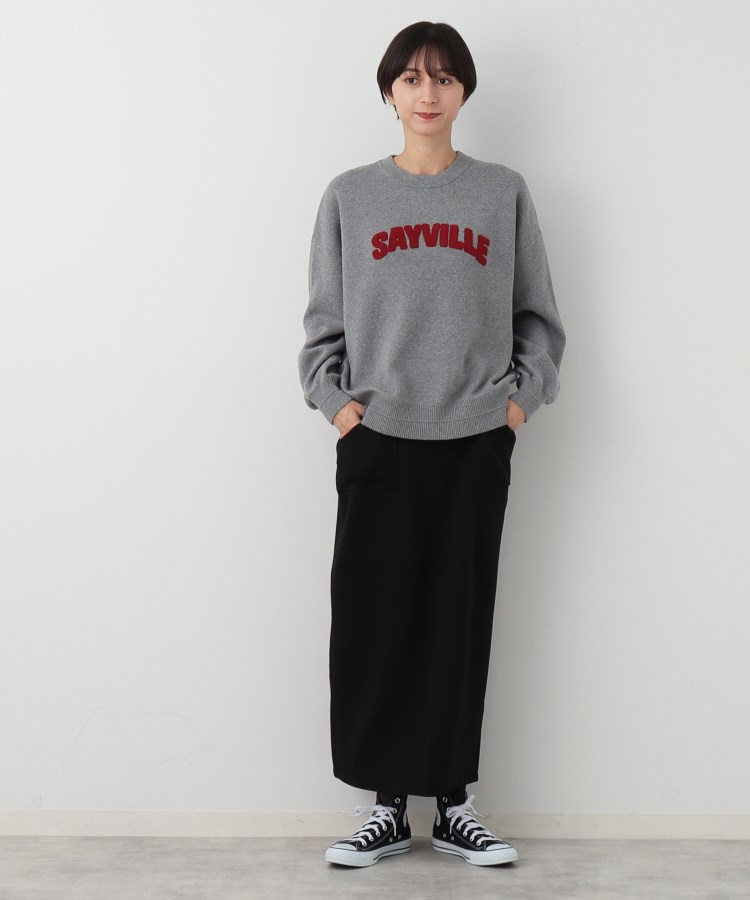 洗える】サガラ刺繍ロゴニット(XS~L)(ニット/セーター 洗える】サガラ刺繍ロゴニット(XS~L)(ニット/セーター