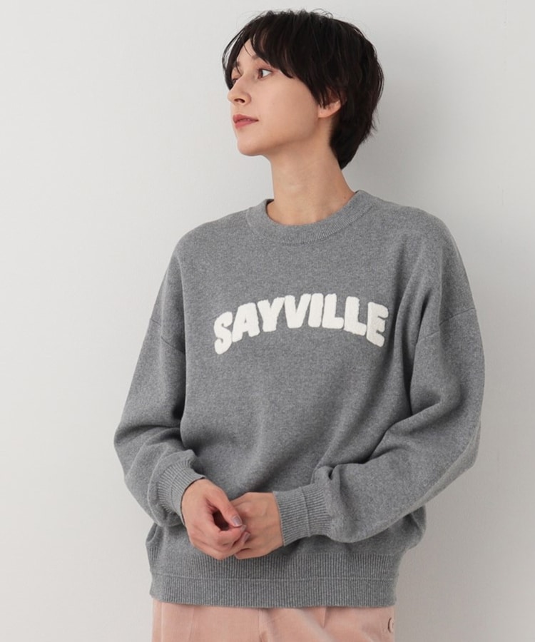 洗える】サガラ刺繍ロゴニット(XS~L)(ニット/セーター 洗える】サガラ刺繍ロゴニット(XS~L)(ニット/セーター