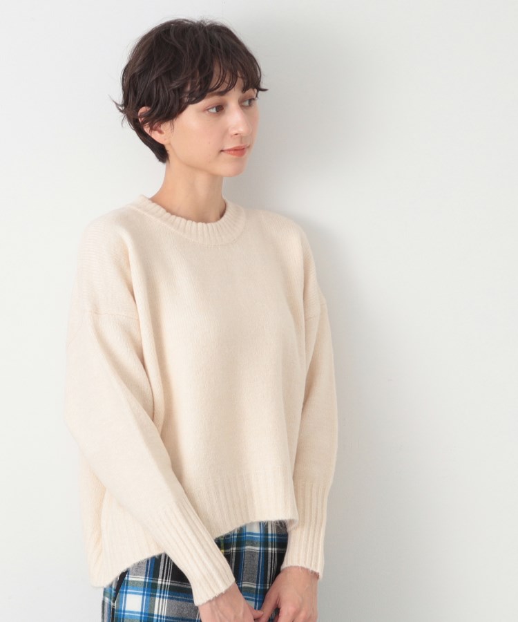 デッサン(レディース)(Dessin(Ladies))の【洗える】ショート丈ワイドクルーネックニット（XS～L）1