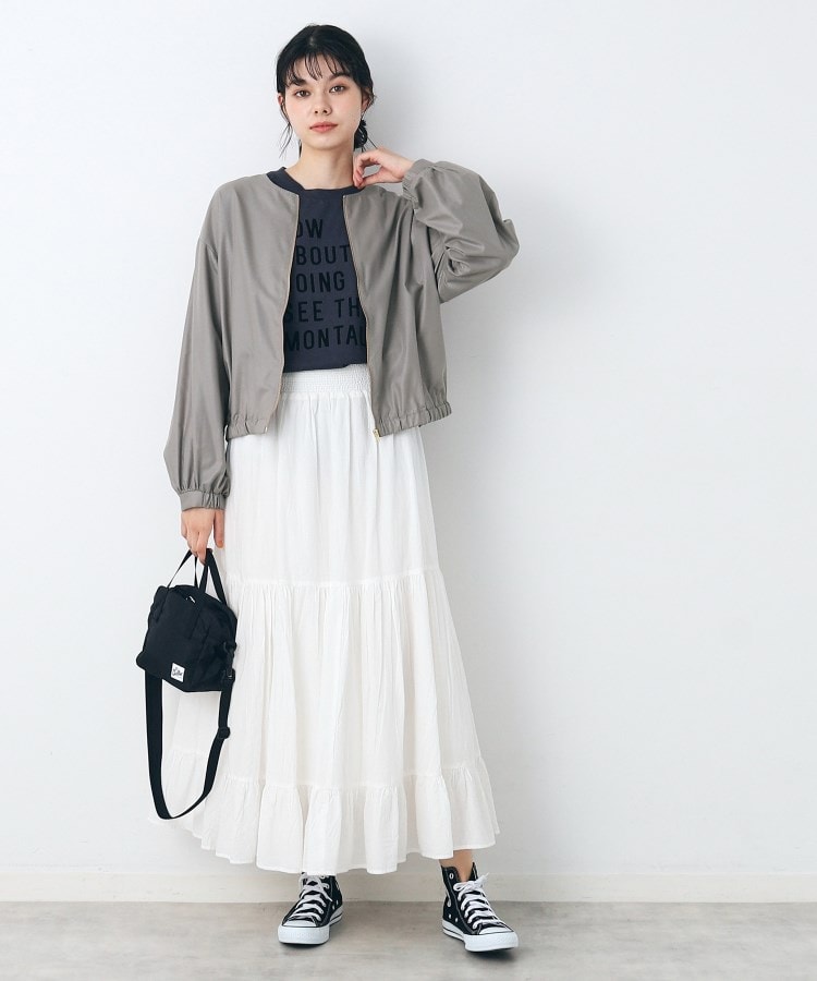 デッサン(レディース)(Dessin(Ladies))の【洗える】微光沢短丈ブルゾン3