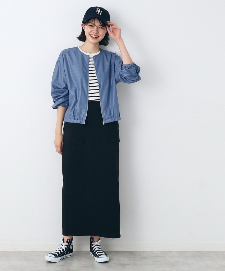 デッサン(レディース)(Dessin(Ladies))の【洗える】微光沢短丈ブルゾン11