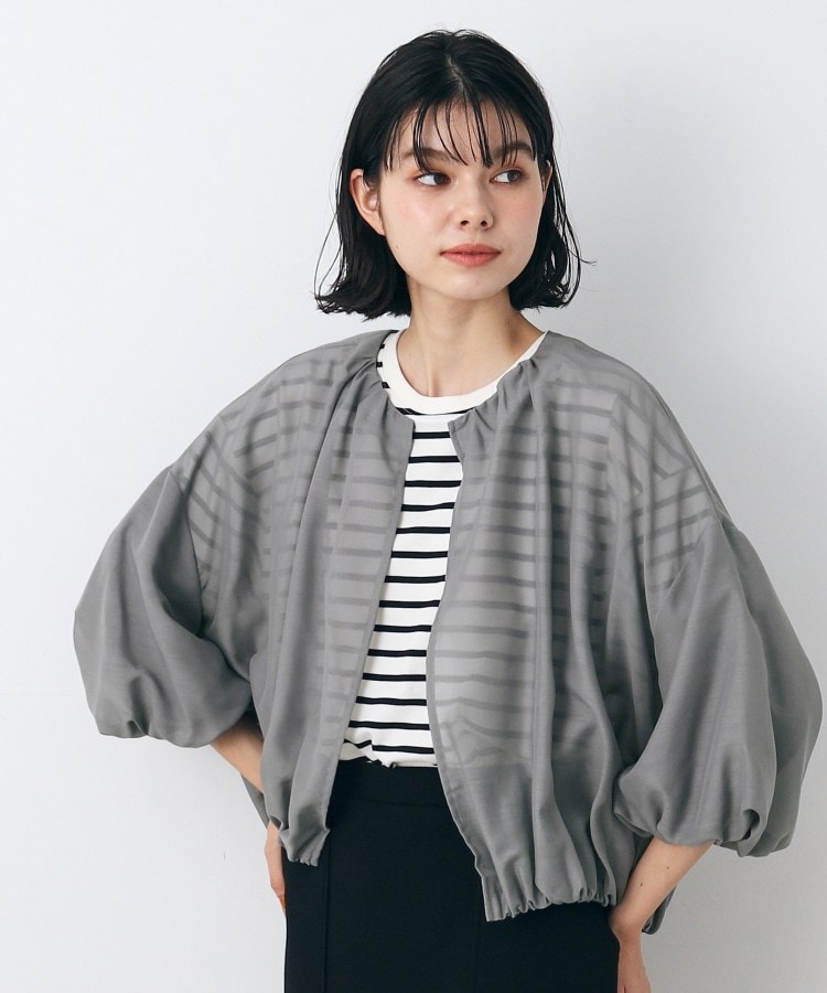 デッサン(レディース)(Dessin(Ladies))の【洗える】バルーンスリーブファブリックカーデ1