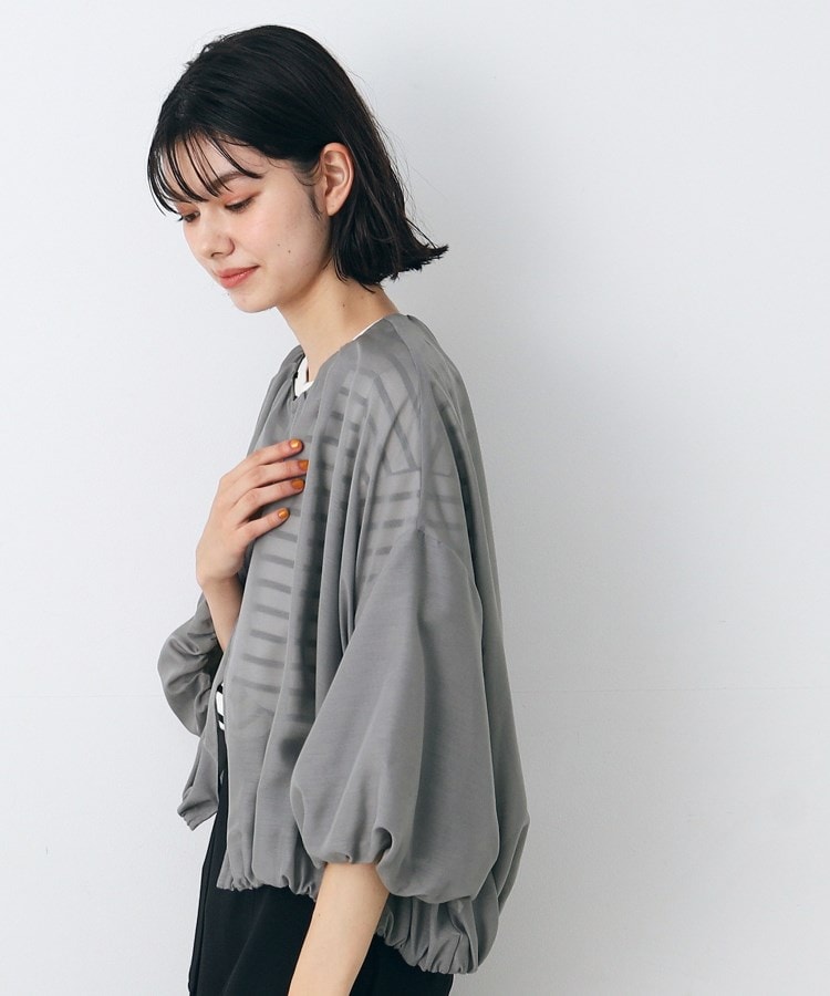 デッサン(レディース)(Dessin(Ladies))の【洗える】バルーンスリーブファブリックカーデ2