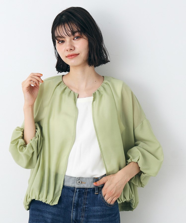 デッサン(レディース)(Dessin(Ladies))の【洗える】バルーンスリーブファブリックカーデ10