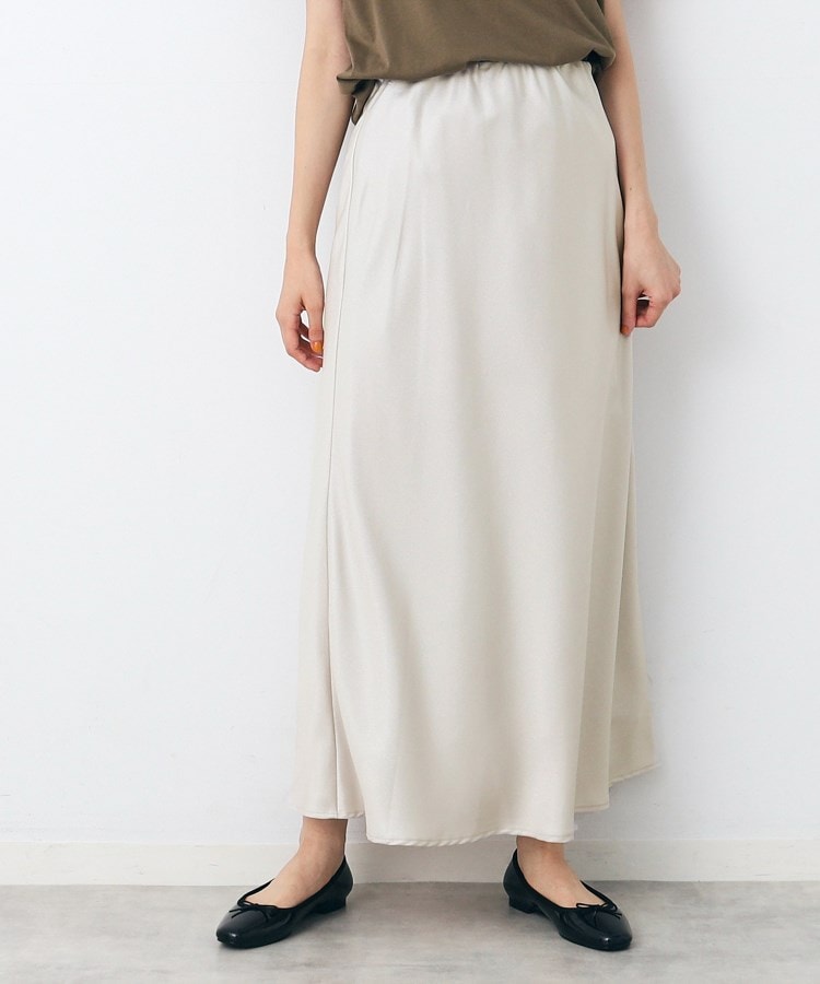 デッサン(レディース)(Dessin(Ladies))の【洗える】ナローサテンロングスカート グレージュ(050)