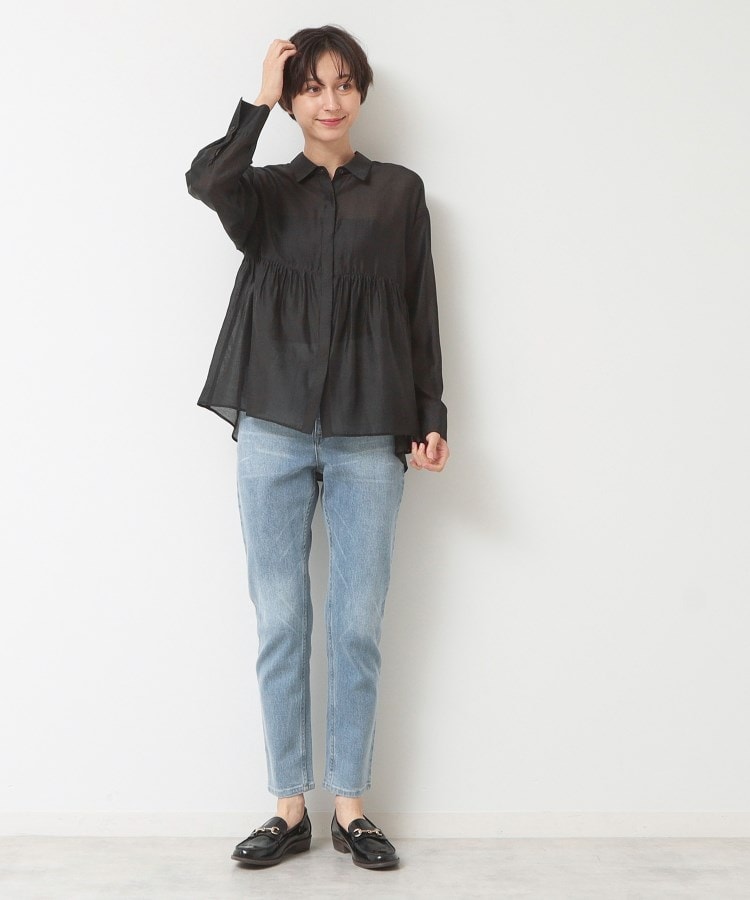 デッサン(レディース)(Dessin(Ladies))の【洗える】シアーペプラムシャツ（S～L）7