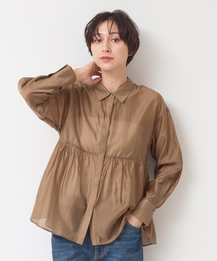 デッサン(レディース)(Dessin(Ladies))の【洗える】シアーペプラムシャツ（S～L）9