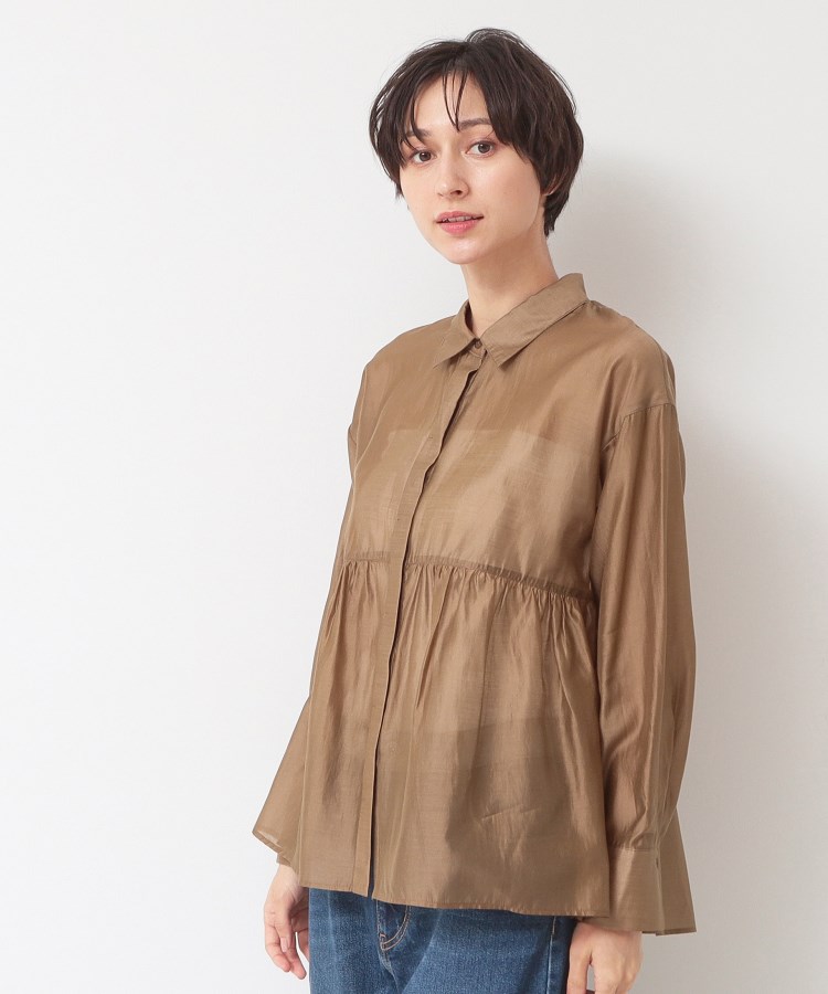デッサン(レディース)(Dessin(Ladies))の【洗える】シアーペプラムシャツ（S～L）10