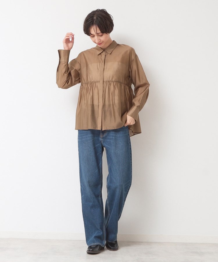 デッサン(レディース)(Dessin(Ladies))の【洗える】シアーペプラムシャツ（S～L）11