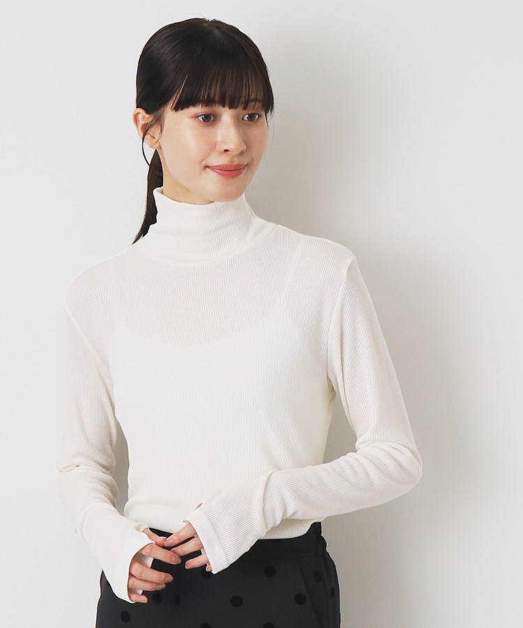 デッサン(レディース)(Dessin(Ladies))のリブタートルネックロングスリーブ1
