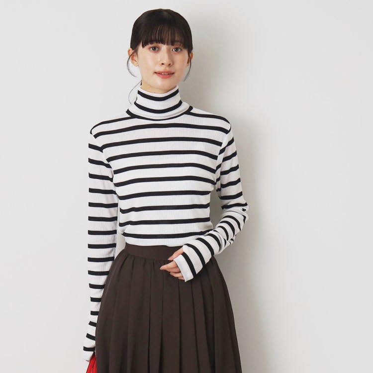 デッサン(レディース)(Dessin(Ladies))のリブタートルネックロングスリーブ カットソー