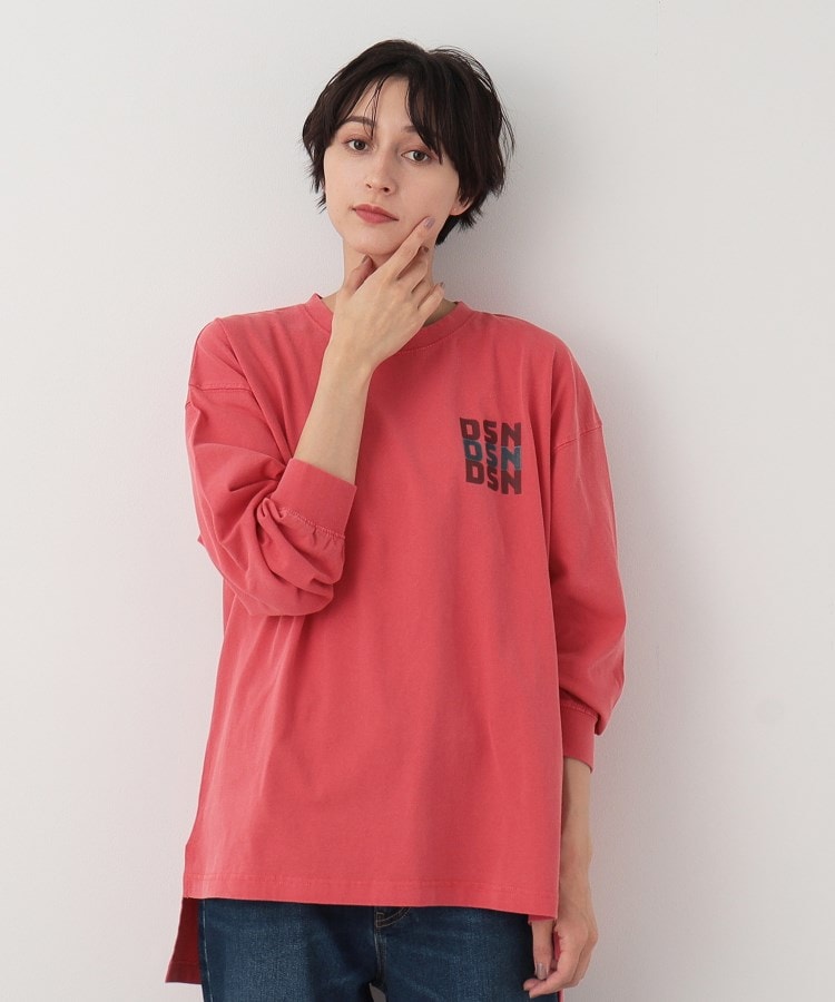 デッサン(レディース)(Dessin(Ladies))の【ピグメント染め】ルーズシルエットロンT ピンク(074)
