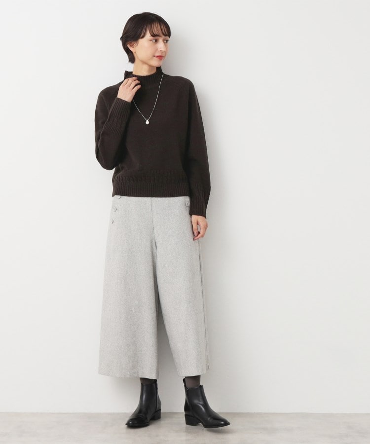 洗える】ハイネッククロップドニット(XS~L)(ニット/セーター 洗える】ハイネッククロップドニット(XS~L)(ニット/セーター