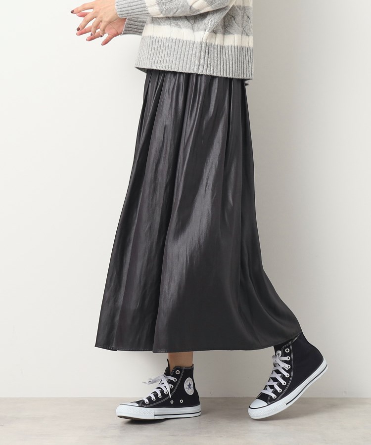 デッサン(レディース)(Dessin(Ladies))の【洗える】コーティングサテンスカート1