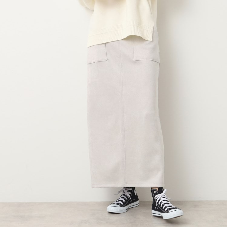 デッサン(レディース)(Dessin(Ladies))の【洗える】スウェードタッチタイトスカート マキシ・ロングスカート