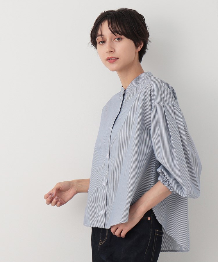 デッサン(レディース)(Dessin(Ladies))の【洗える】バルーンスリーブバンドカラーシャツ（XS～L）2