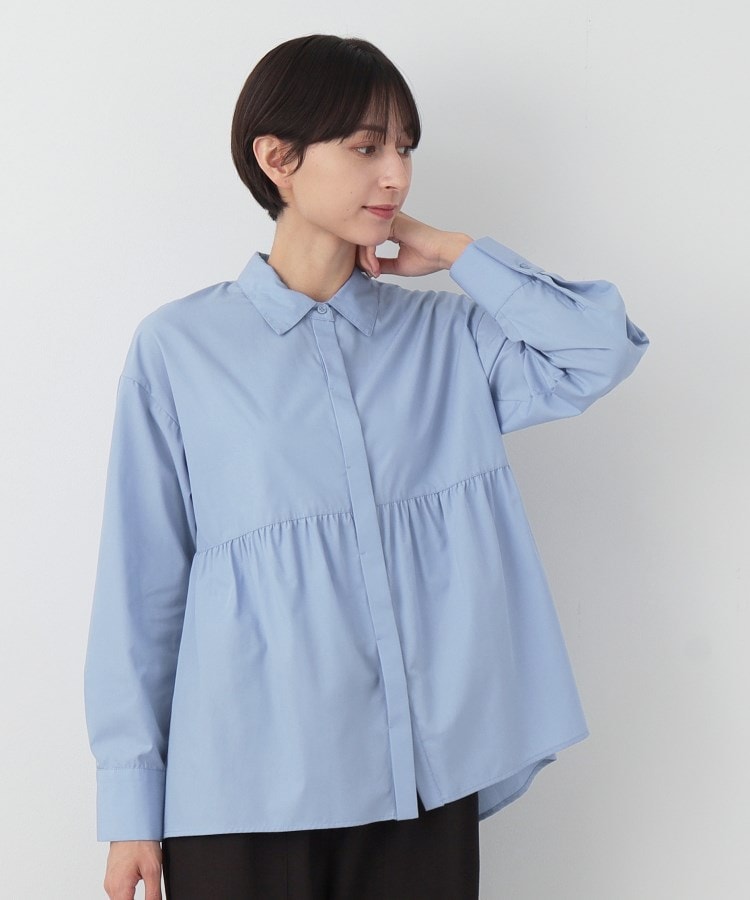デッサン(レディース)(Dessin(Ladies))の【洗える】シャツカラーペプラムブラウス9