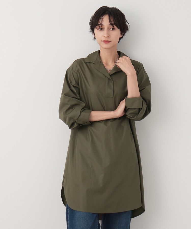 デッサン(レディース)(Dessin(Ladies))の【洗える】スキッパーシャツワンピース1