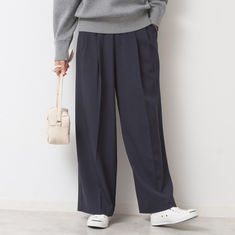 デッサン(レディース)(Dessin(Ladies))の【洗える】タックワイドパンツ フルレングスパンツ