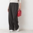 デッサン(レディース)(Dessin(Ladies))の【洗える】タックワイドパンツ ブラック(019)