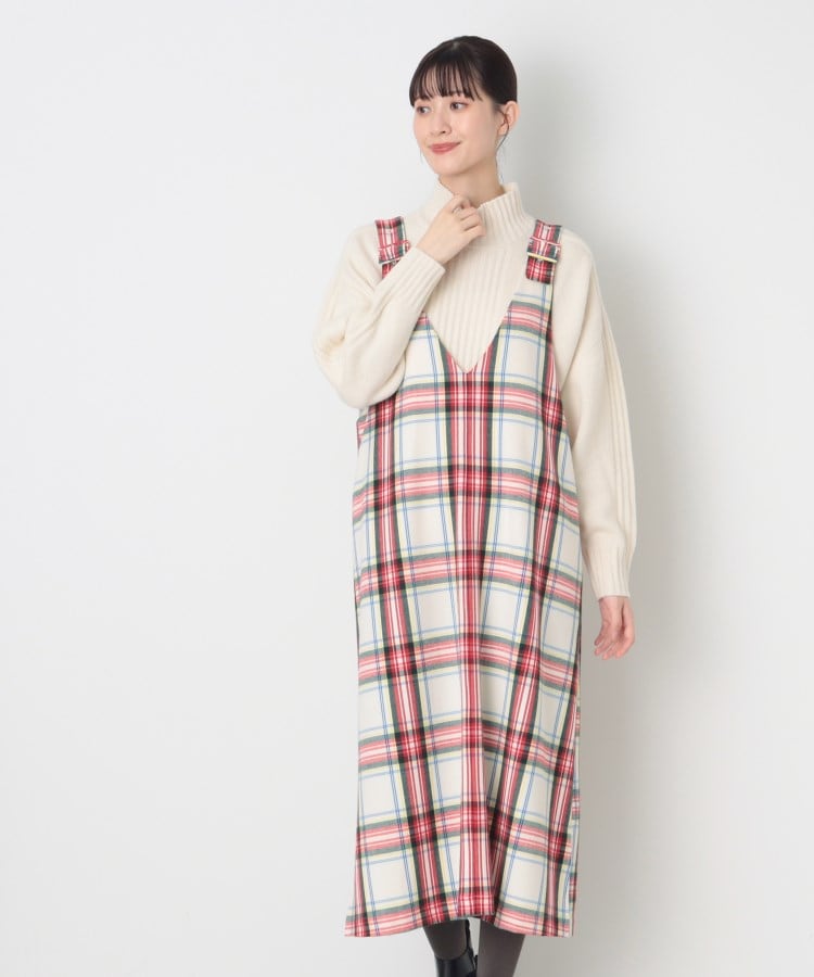 デッサン(レディース)(Dessin(Ladies))の【洗える】チェック柄ジャンパースカート アイボリー(204)