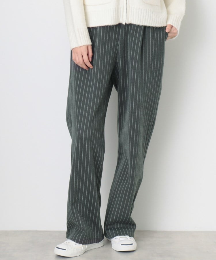 デッサン(レディース)(Dessin(Ladies))の【後ろウエストゴム・洗える】リラックスワイドパンツ（XS～L） チャコールグレー(314)