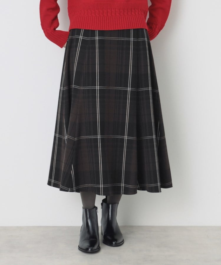 デッサン(レディース)(Dessin(Ladies))の【洗える】起毛チェック柄切替フレアースカート（XS～L）1