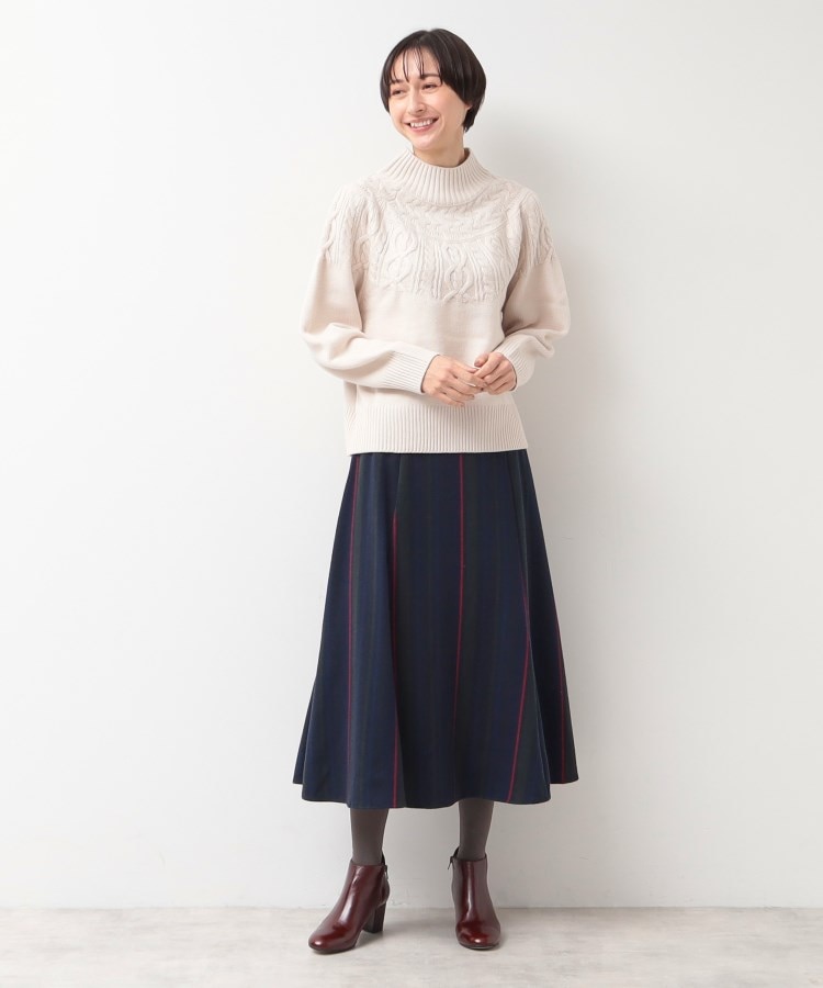 洗える】起毛チェック柄切替フレアースカート(XS~L)(マキシ 洗える】起毛チェック柄切替フレアースカート(XS~L)(マキシ