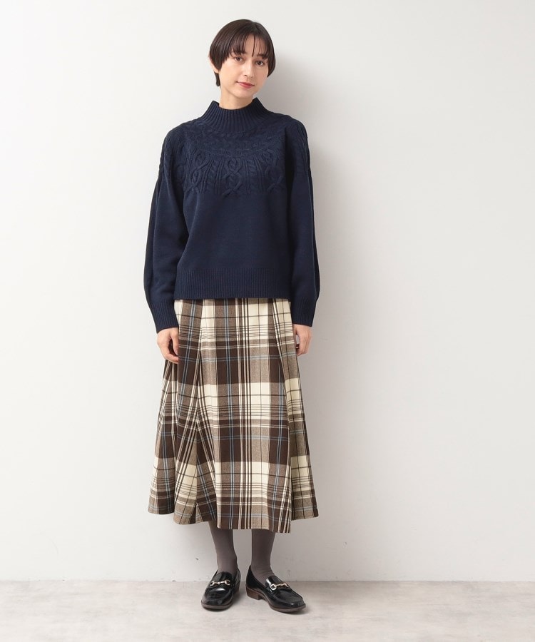 デッサン(レディース)(Dessin(Ladies))の【洗える】起毛チェック柄切替フレアースカート（XS～L）32