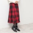 デッサン(レディース)(Dessin(Ladies))の【洗える】起毛チェック柄切替フレアースカート（XS～L） レッド(263)