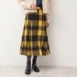 デッサン(レディース)(Dessin(Ladies))の【洗える】起毛チェック柄切替フレアースカート（XS～L） イエロー(232)