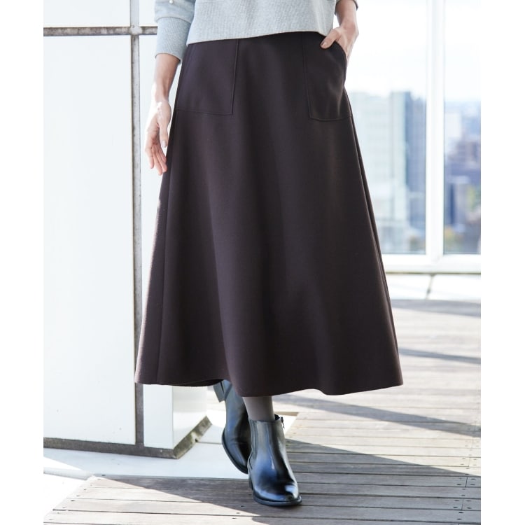 デッサン(レディース)(Dessin(Ladies))の【7色展開・後ろゴム】フレアメルトンスカート（XS～L） マキシ・ロングスカート