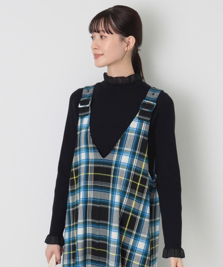 デッサン(レディース)(Dessin(Ladies))の【洗える】シースルーフリルネックリブニット10