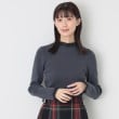 デッサン(レディース)(Dessin(Ladies))の【洗える】シースルーフリルネックリブニット チャコールグレー(014)