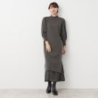デッサン(レディース)(Dessin(Ladies))の【洗える】プリーツレイヤードニットワンピース チャコールグレー(014)