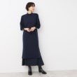 デッサン(レディース)(Dessin(Ladies))の【洗える】プリーツレイヤードニットワンピース ネイビー(094)